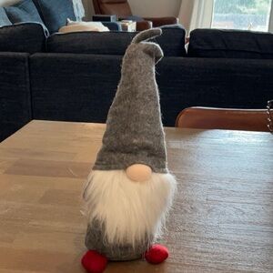 Gray Holiday Gnome with Red Accents